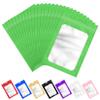 ANZNKU 100Pcs Green Mylar Bags, Resealable Smell Proof Zip Goodie Baggies view 1