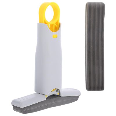HONMEET Mini Mop for Desktop and Floor Cleaning, Portable Self-Squeeze Sponge Handheld Mop with 2 Replaceable Cotton Heads for Kitchen and Bathroom Use