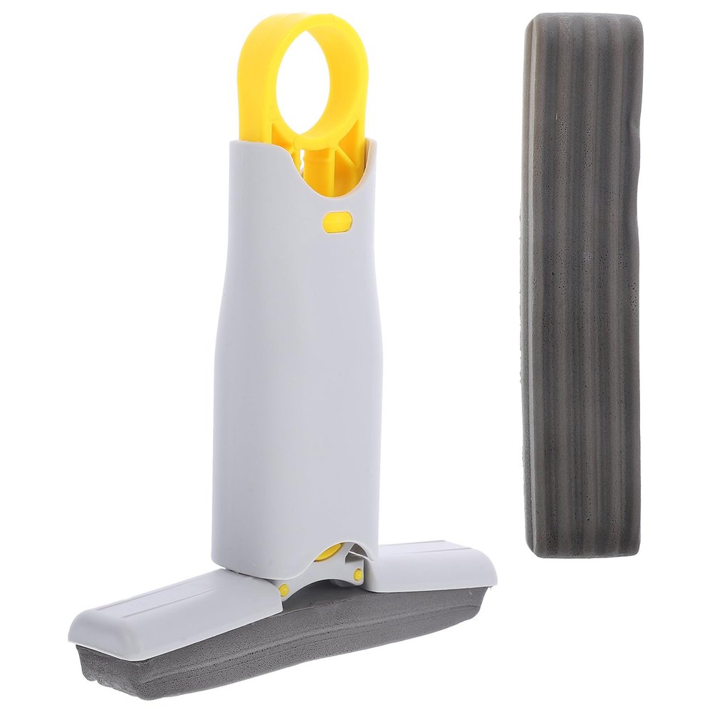 HONMEET Mini Mop for Desktop and Floor Cleaning, Portable Self-Squeeze Sponge Handheld Mop with 2 Replaceable Cotton Heads for Kitchen and Bathroom Use