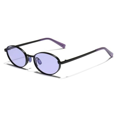 SightPerk Men Women Metal Oval UV Protection Tinted Lens Outdoor Reading Glasses (Black & Purple, 2.5, x)