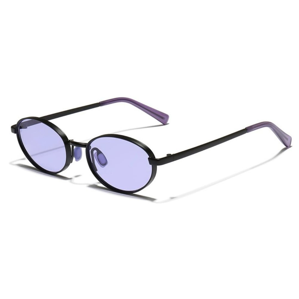 SightPerk Men Women Metal Oval UV Protection Tinted Lens Outdoor Reading Glasses (Black & Purple, 2.5, x)