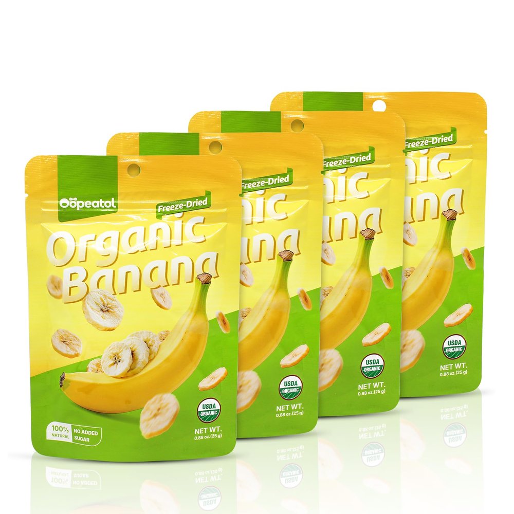 4 Pack Banana Chips Crispy & Sweet Dried Banana Slices, No Sugar Added,Dried Banana Chips Healthy Snack for Adults & Kids, Perfect for Trail Mix, Yogurt & Lunch Boxes (4)