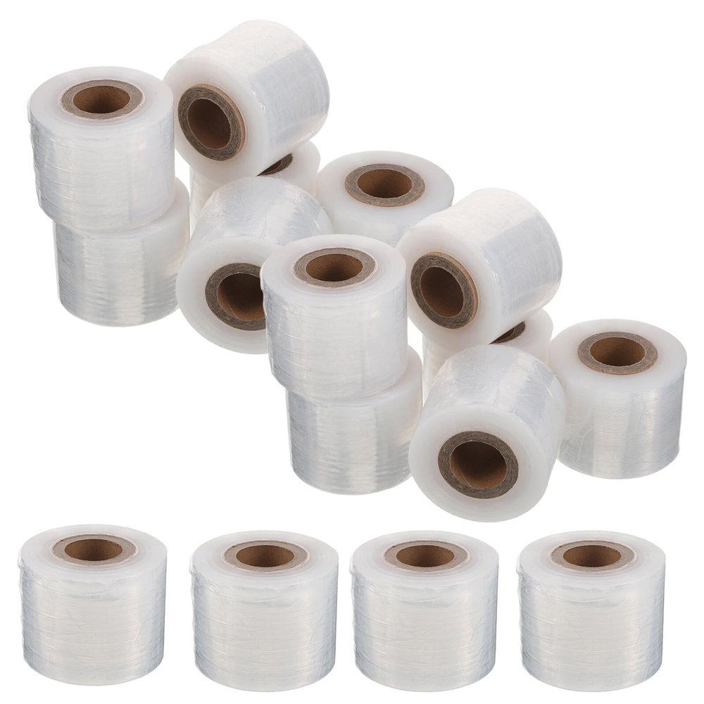 CORHAD 16 Rolls Mini Plastic Cling Wrap Roll 5cm Broad Food-safe Stretch Film for Kitchen Fresh-keeping and Takeout Packaging with 25mm Core Diameter