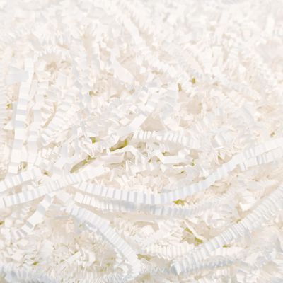 100g(3.5oz) Crinkle Paper Filler Grass, Confetti Basket Filler, Shredded Paper for Engagement Gift, Christmas, Wedding, Birthday, Easter(White, 100g(3.5oz))