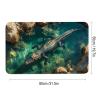 Crocodile in Clear Water Rock Habitat Diatomaceous Earth Bath Mat Non-Slip Super Absorbent Eco-Friendly Easy Clean Bathroom Floor Mat for Kitchen Shower Tub Door 20"32" view 2