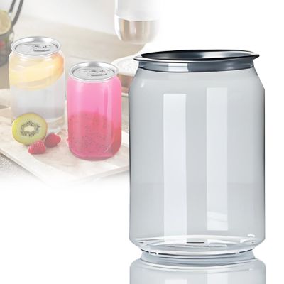 Ofyphth 16.9OZ(500ml) Disposable Juice Bottles, 100 Pack Clear Drink Containers, with Aluminum Pop Can Caps, for Boba, Smoothie, Drinking, Clear Beverage Container. 100one-700ml