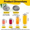Ofyphth 16.9OZ(500ml) Disposable Juice Bottles, 100 Pack Clear Drink Containers, with Aluminum Pop Can Caps, for Boba, Smoothie, Drinking, Clear Beverage Container. 100one-700ml view 3
