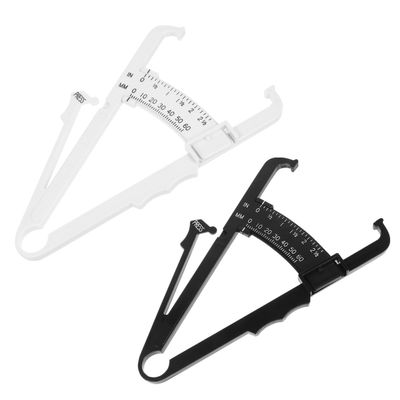 ARTIBETTER Handheld Skinfold Caliper Body Fat Tester 2pcs Set with Large Black White Fat Clamps for Accurate Bmi Measurement