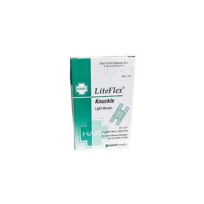 LiteFlex, Knuckle Adhesive Bandages, Light Woven Elastic Cloth, 1-1/2" x 3", 40 per Box