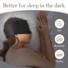 1Pcs Mulberry Silk Sleep Mask Eye Mask for Women Man with Adjustable Band, for Side Sleeper Blackout Sleep Mask for Travel Rest and Office Large Size (Black) view 2