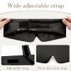 1Pcs Mulberry Silk Sleep Mask Eye Mask for Women Man with Adjustable Band, for Side Sleeper Blackout Sleep Mask for Travel Rest and Office Large Size (Black) view 3