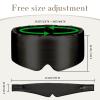 1Pcs Mulberry Silk Sleep Mask Eye Mask for Women Man with Adjustable Band, for Side Sleeper Blackout Sleep Mask for Travel Rest and Office Large Size (Black) view 4