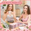 Mwellewm 100Pcs Pink Floral Napkins Guest Disposable Hand Towels for Bathroom Paper Napkins Decorative Pink Flower Dinner Napkin for Bridal Baby Shower Tea Party Wedding Birthday Spring Party view 4