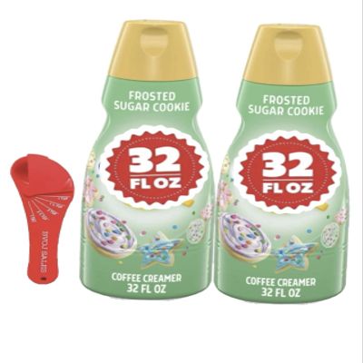 Delight Frosted Sugar Cookie Coffee Creamer, 32 Fl Oz, Pack of 2 with Measuring Spoon