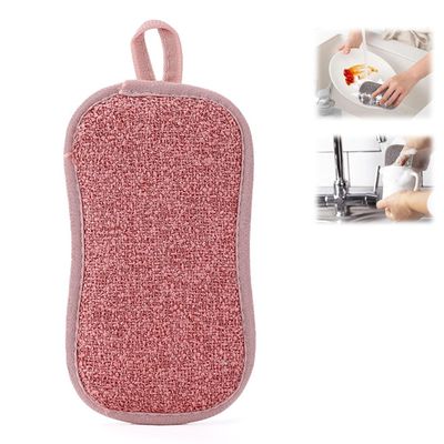 10 Pack Non-Scratch Microfiber Dish Sponges, Reusable Double-Sided Kitchen Scrub Sponges with Heavy Duty Scrubbing Power for Effortless Cleaning of Dishes, Pots, Pans, and More (Red)
