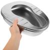 Beaupretty Stainless Steel Bedpan for Elderly Men and Women, Portable Adult Nursing Bed Pan for Bedridden Patients, Metal Bed Pan Without Lid for Home Care and Hospital Use view 3