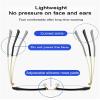 Ultra Light Anti Blue Presbyopic Glasses, Titanium Frame with Spring Hinge, With Eyeglass Case, Eyeglass Cleaning Cloth, Gift Box (Black Gold, 350 (70-74 Years Old)) view 2