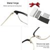 Ultra Light Anti Blue Presbyopic Glasses, Titanium Frame with Spring Hinge, With Eyeglass Case, Eyeglass Cleaning Cloth, Gift Box (Black Gold, 350 (70-74 Years Old)) view 3
