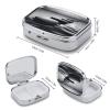 Grey Zen Stones Picture Pill Box Medicine Pill Organizer Small Pill Case Travel Pill Container Portable Pill Case for Pocket 2 Compartment Pill Holder Pill Boxes for Travel view 2