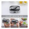 Grey Zen Stones Picture Pill Box Medicine Pill Organizer Small Pill Case Travel Pill Container Portable Pill Case for Pocket 2 Compartment Pill Holder Pill Boxes for Travel view 4
