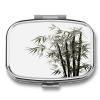 Asian Bamboo Pill Box Medicine Pill Organizer Small Pill Case Travel Pill Container Portable Pill Case for Pocket 2 Compartment Pill Holder Pill Boxes for Travel view 1