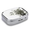 Asian Bamboo Pill Box Medicine Pill Organizer Small Pill Case Travel Pill Container Portable Pill Case for Pocket 2 Compartment Pill Holder Pill Boxes for Travel view 3