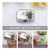 Asian Bamboo Pill Box Medicine Pill Organizer Small Pill Case Travel Pill Container Portable Pill Case for Pocket 2 Compartment Pill Holder Pill Boxes for Travel view 4