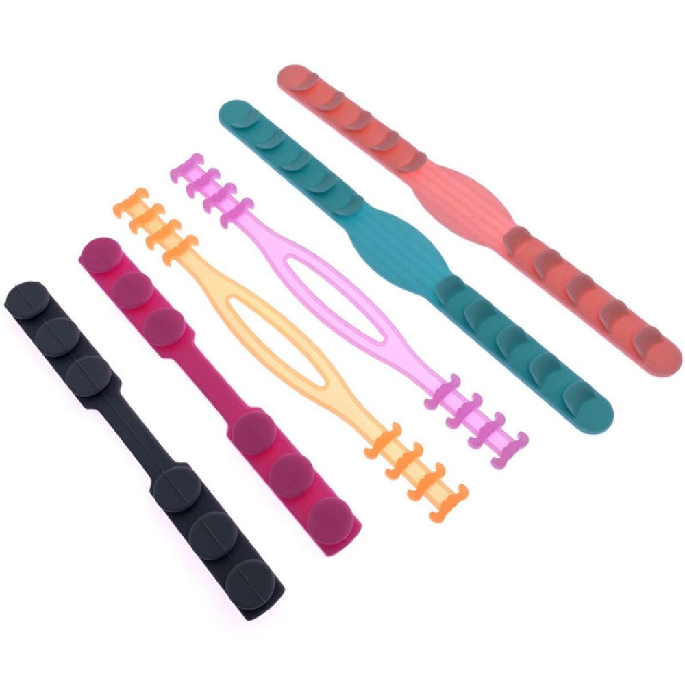FOMIYES 6pcs Silicone Mask Hangers Adjustable Ear Hooks Anti-Slip Ear Protective Mask Strap Extenders and Pressure Relief Random Color
