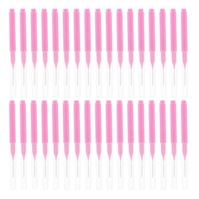 PACKOVE 200pcs Pink Interdental Brushes Soft Gum Tooth Picks Flossing Tool for Oral Cleaning Between Teeth and Orthodontic Care
