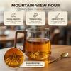 15.2oz Smoky Gray Glass Coffee Cup, 3D Mountain Bottom Design with Wood Handle, 450ml Tea & Beverage Mug for Home Office (Gray) view 2
