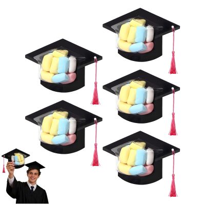 Graduation Cap Candy Cards, 2026 Graduation Candy Dome Greeting Card Gift with Tassel Chocolate Box, 30Pcs Graduation Cap Candy Box Graduation Party Supplies Decorations Graduation Gift (5 PCS)