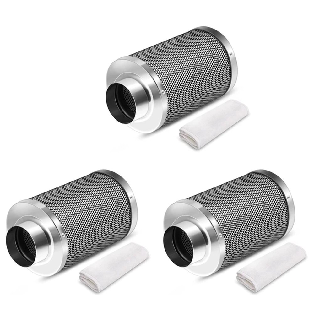 3Set 4 Inch Air Carbon Filter Odor Control,Pre-Filter Included, Smelliness Scrubberglobal