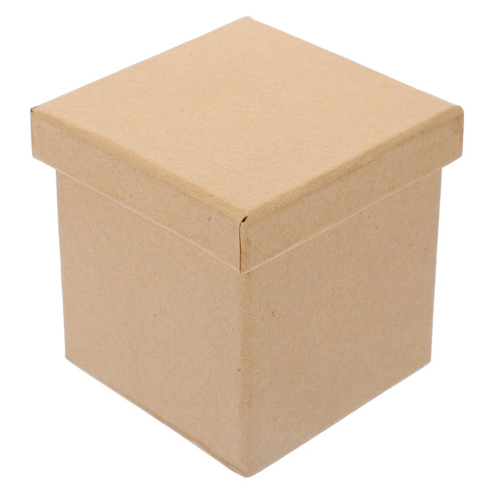 NIYANGLE Square Kraft Paper Box 9x9x9 Cm Multifunctional Festival Present Packaging Box for Birthday Party and Home Storage