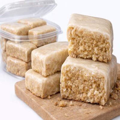 Arjhanays Sweets White Frosted Peanut Butter Bars, 12 oz Container (2225 Pieces) Thick Bakery-Style Candy with Sweet White Coating, Plant-Based Vegan