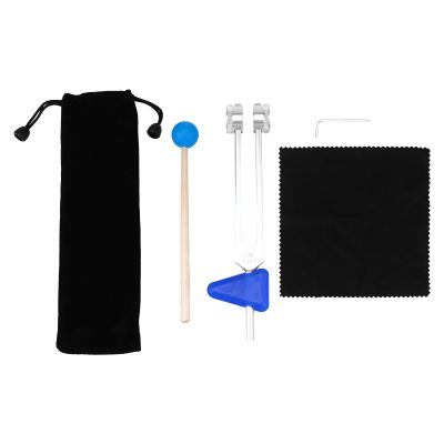 Beavorty Aluminum Alloy Tuning Fork Set 6pcs with Silicone Holder and Striker for Chakra Sound Healing Therapy Yoga Meditation Relaxation with Storage Pouch and Cleaning Cloth Random Color