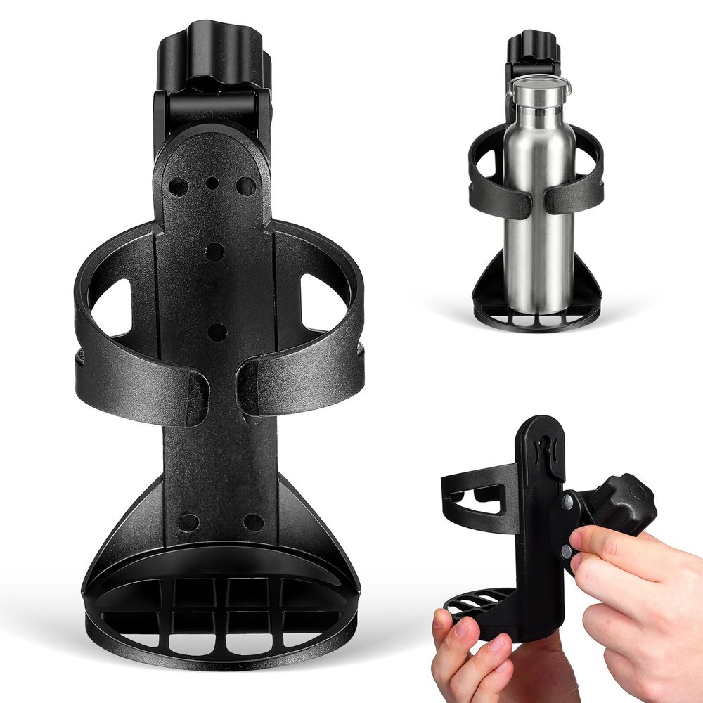 COOPHYA Wheelchair Cup Holder and Walker Drink Holder Universal Cart and Stroller Cup Rack Sturdy Outdoor Bottle for Elderly Mobility Aids