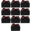 SOLUSTRE 10pcs Compact Black Paper Boxes with Ribbon Kraft Bridesmaid Proposal Packaging Boxes 12x12x5cm for Presents and Party Favors view 1