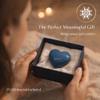 Natural Angelite Crystal Heart - Hand Carved Real Crystals from Peru for Reiki and Meditation - Genuine Blue Anhydrite Stone Heart for Emotional Peace - Gift for Mother's Day (4 to 5 oz) view 3