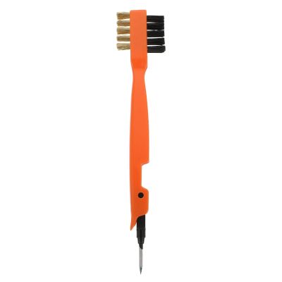 AUTSUPPL Multifunctional Cooktop Cleaning Brush Copper Wire Bristles, Orange Handle Kitchen Stove Scrub Tool for Deep Grease Removal and Home Kitchen Cleaning