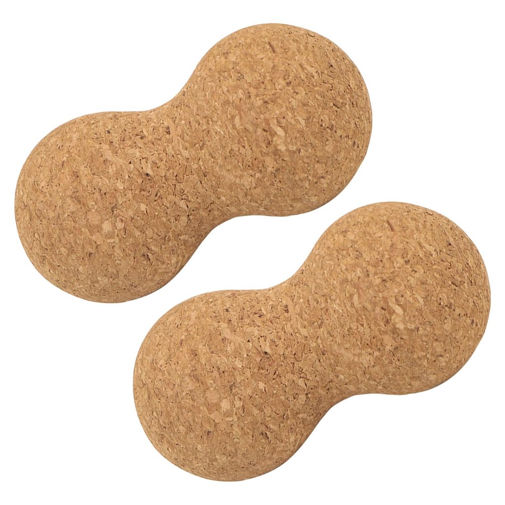 MAGICLULU Cork Peanut Massage Ball 2pcs, Portable Myofascial Release Muscle Roller for Deep Tissue Therapy, Solid 6-12cm Exercise Massage Balls for Back, Neck, Foot Relaxation