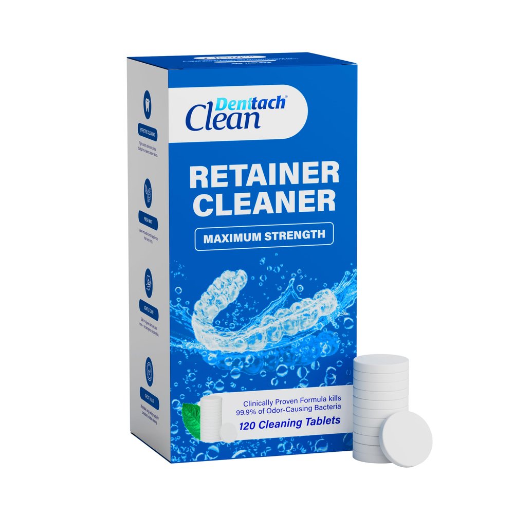 Denttach Clean Retainer Cleaner Tablets, Proprietary DEEP CLEANSER Formula Cleans Beneath the Surface, Removes Fog and Stains, Compatible with Invisalign, Retainers, Dentures, Aligners, Mouth Guard