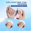 2-in-1 Electric Nail Clipper, USB Rechargeable Nail Trimmer with LED Light & Scraps Storage, Safe Manicure Tool for Baby, Kids, Adults & Seniors (White) view 4