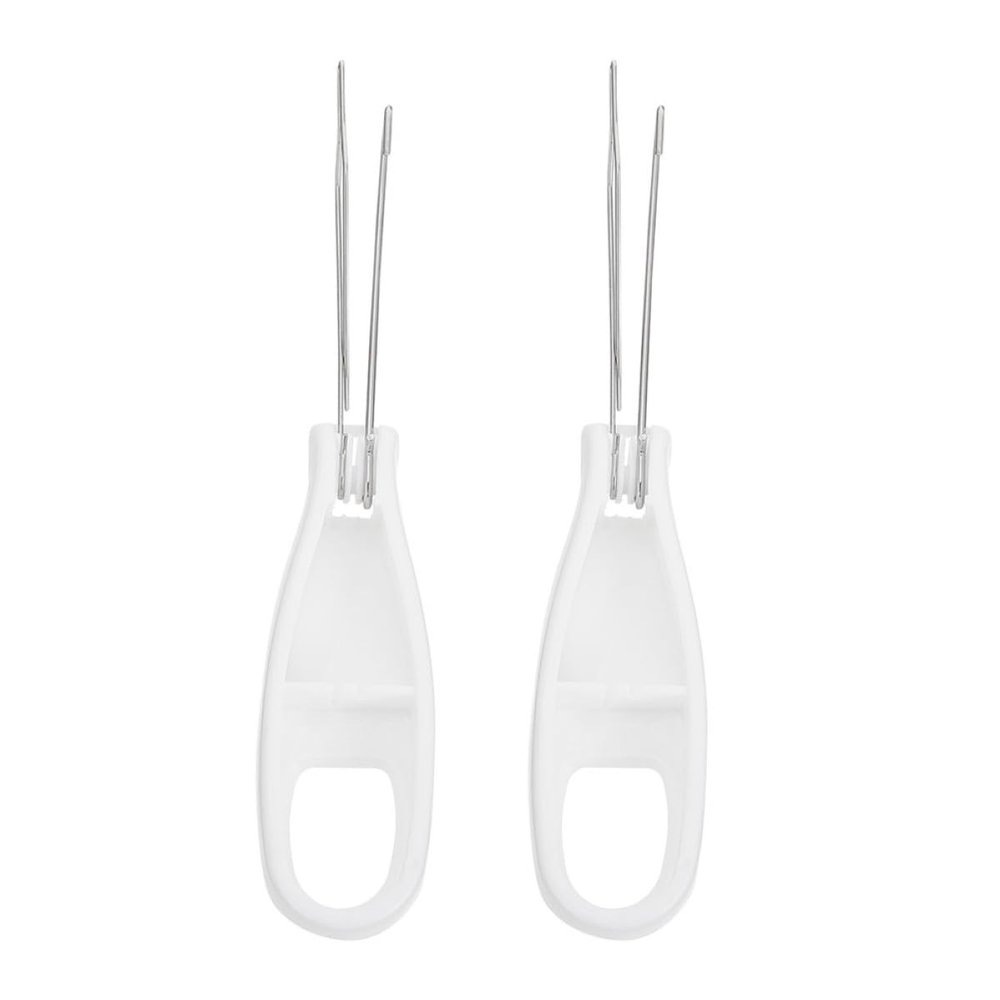 TEHAUX 2pcs Button Hook and Zipper Pulling Tool Set for One-Handed Dressing Assistance, Fixed Button Hook Accessory for Coat and Shirt Buttoning, Aid Device for Limited Dexterity
