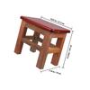 Alipis Wooden Step Stool Small Square Wood Stool 27cm Red Solid Wood for Adults Home Bathroom Kitchen Use view 2