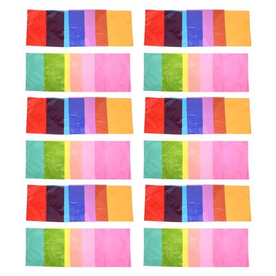 HANABASS 90pcs Colored Cellophane Sheets for Crafts and Wrapping, Translucent Film Squares 10x10cm, DIY Craft Supplies for Holidays and Decorative Packaging