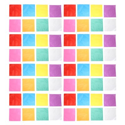 Healvian 90pcs Colored Cellophane Sheets for Crafts and Candy Wrapping, Decorative Wraps with 7 Colors Including, 10x10cm DIY Art Supplies and Light Effects