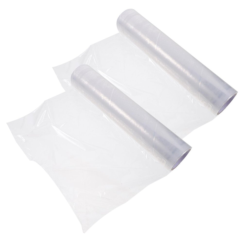 Vaguelly Food Cling Wrap 2 Rolls 25cm X 45m Disposable Pe Foodservice Film with Slide Cutter, Kitchen Food Save Wrap for Fresh Fruit and Vegetable Storage