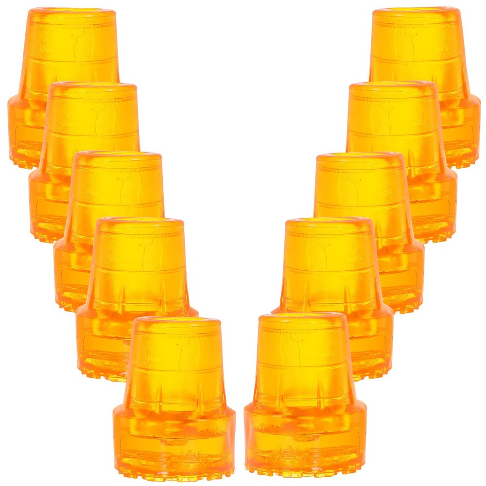 GLEAVI 10pcs Non-Slip Heavy Duty Rubber Cane Tips Replacement for Walking Sticks Crutches and Walkers Yellow 19mm Inner Diameter Anti-wear Caps for Safe Mobility