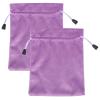 DIYEAH 2pcs Purple Flannel Jewelry Pouches Drawstring Storage Bags for Cosmetics Perfume Dustproof Velvet Wrap Bags Home Organization view 1