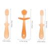 MOTHNUR Silicone Toothbrush Tongue Scraper 3pcs Soft Safety Oral Care Tool for Newborns in Warm Orange view 2